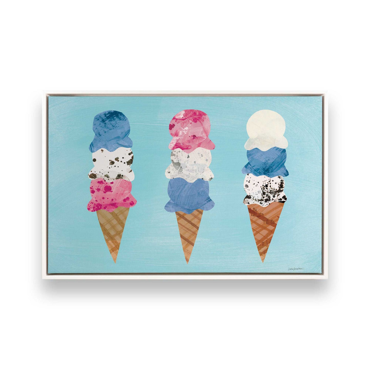 [Color:Opaque White], Picture of art in a White frame