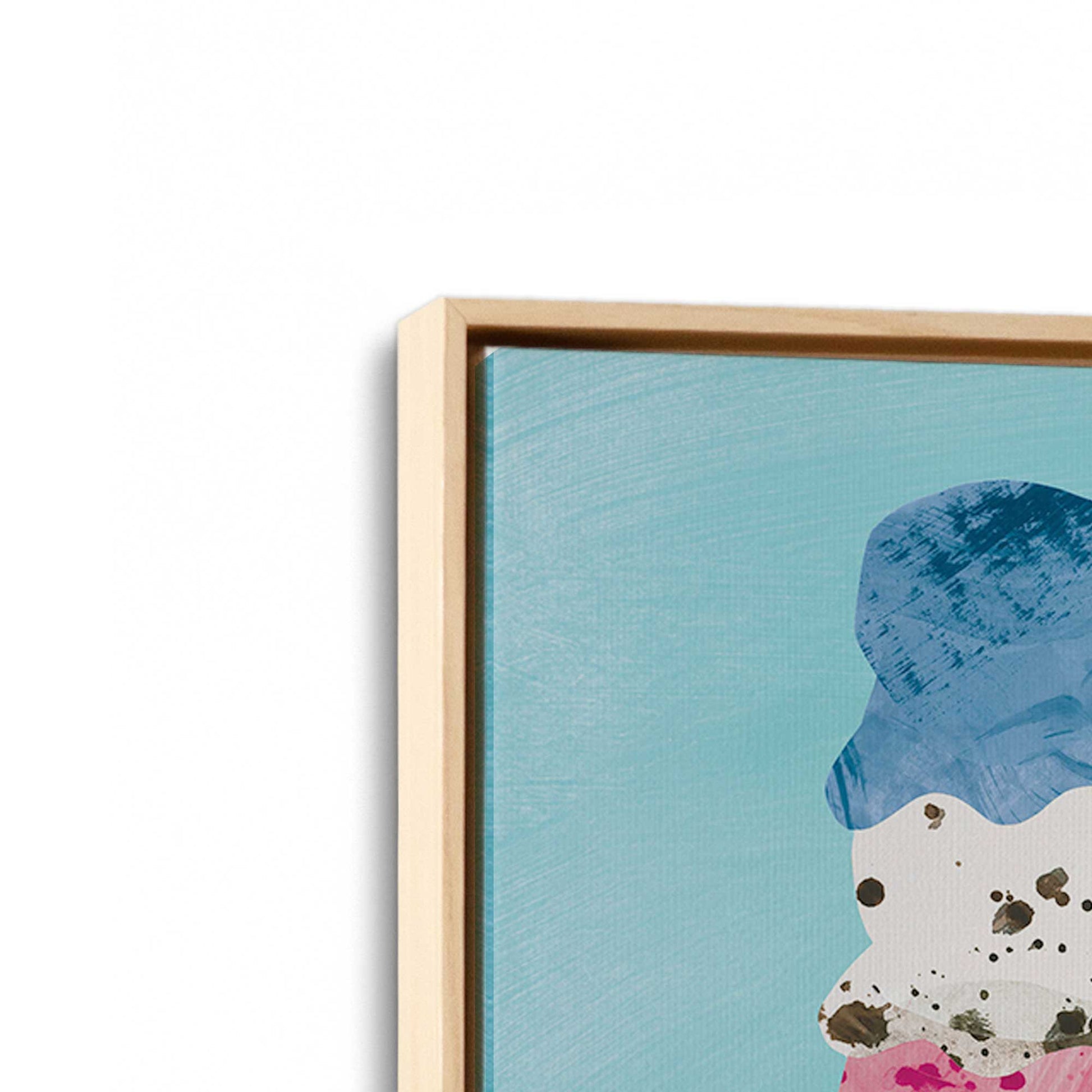 [Color:American Maple], Picture of art in a American Maple frame at an angle