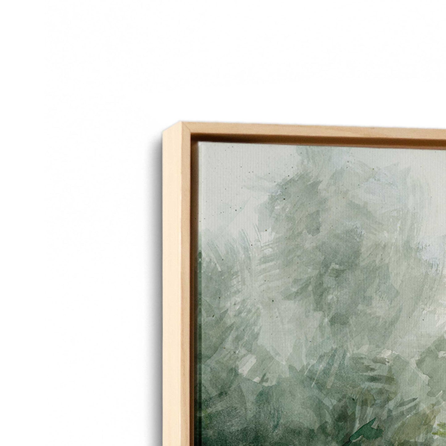 [Color:American Maple], Picture of art in a American Maple frame at an angle