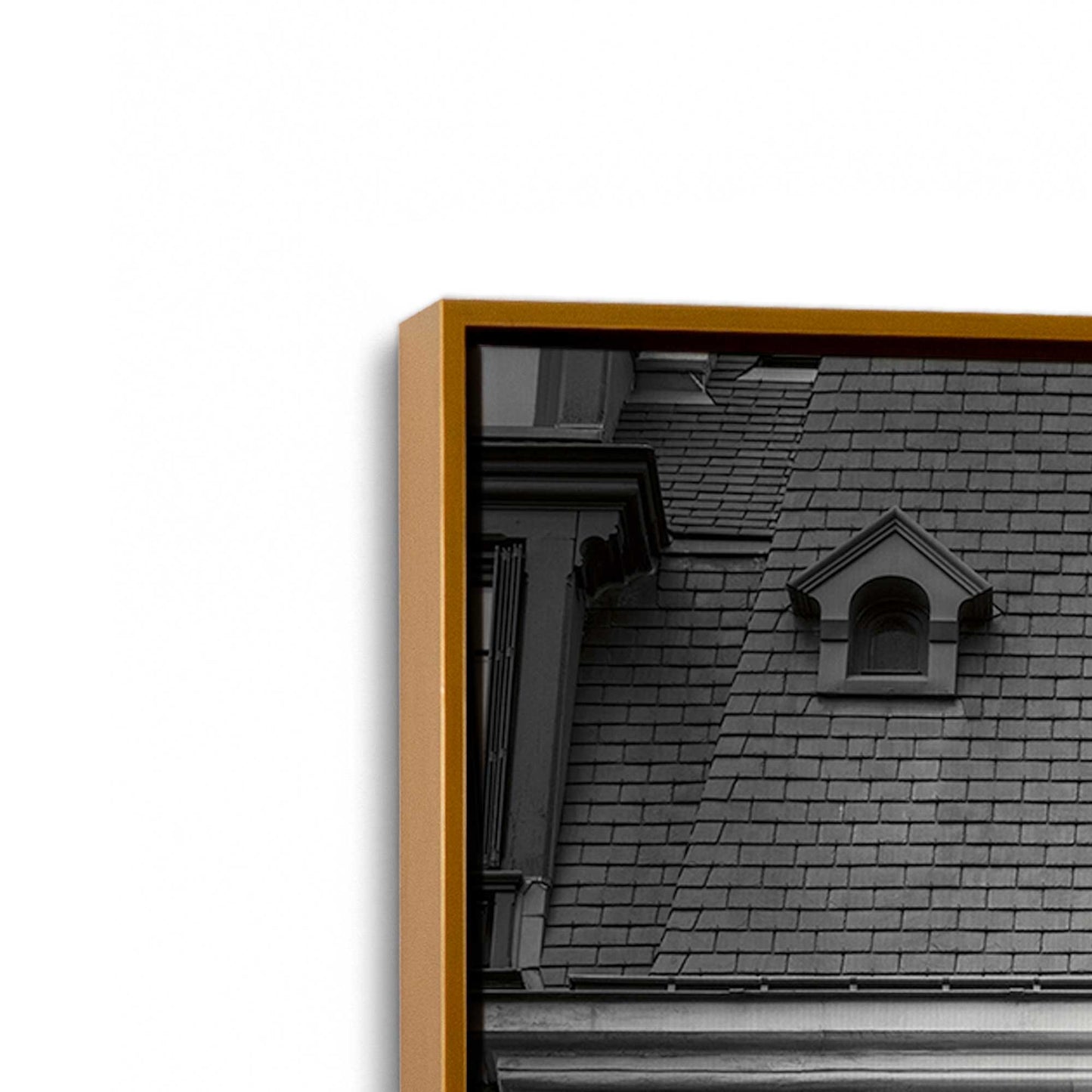 [Color:Polished Gold], Picture of art in a Polished Gold frame at an angle