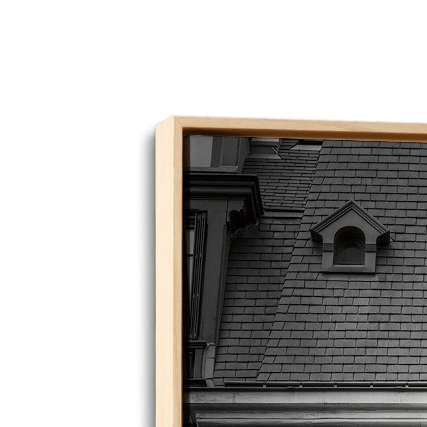 [Color:American Maple], Picture of art in a American Maple frame at an angle