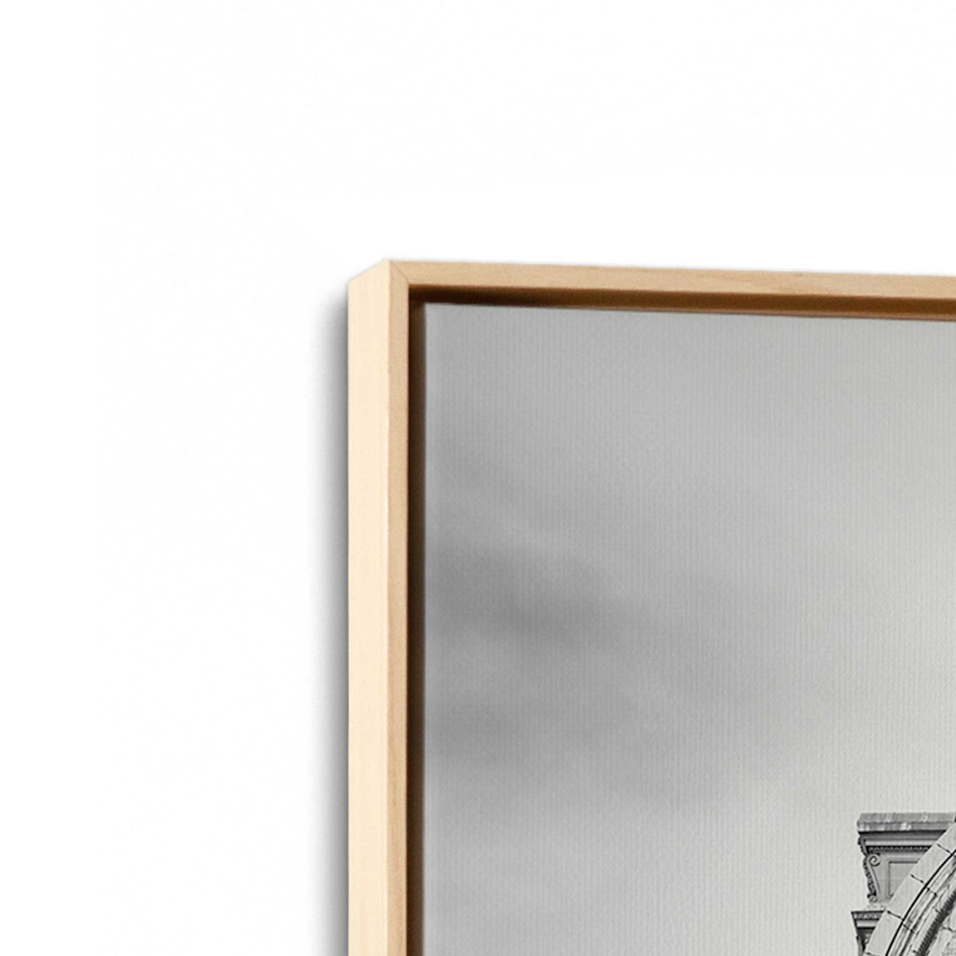 [Color:American Maple], Picture of art in a American Maple frame at an angle