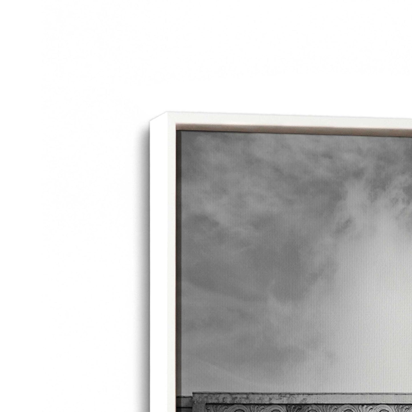[Color:Opaque White], Picture of art in a White frame at an angle