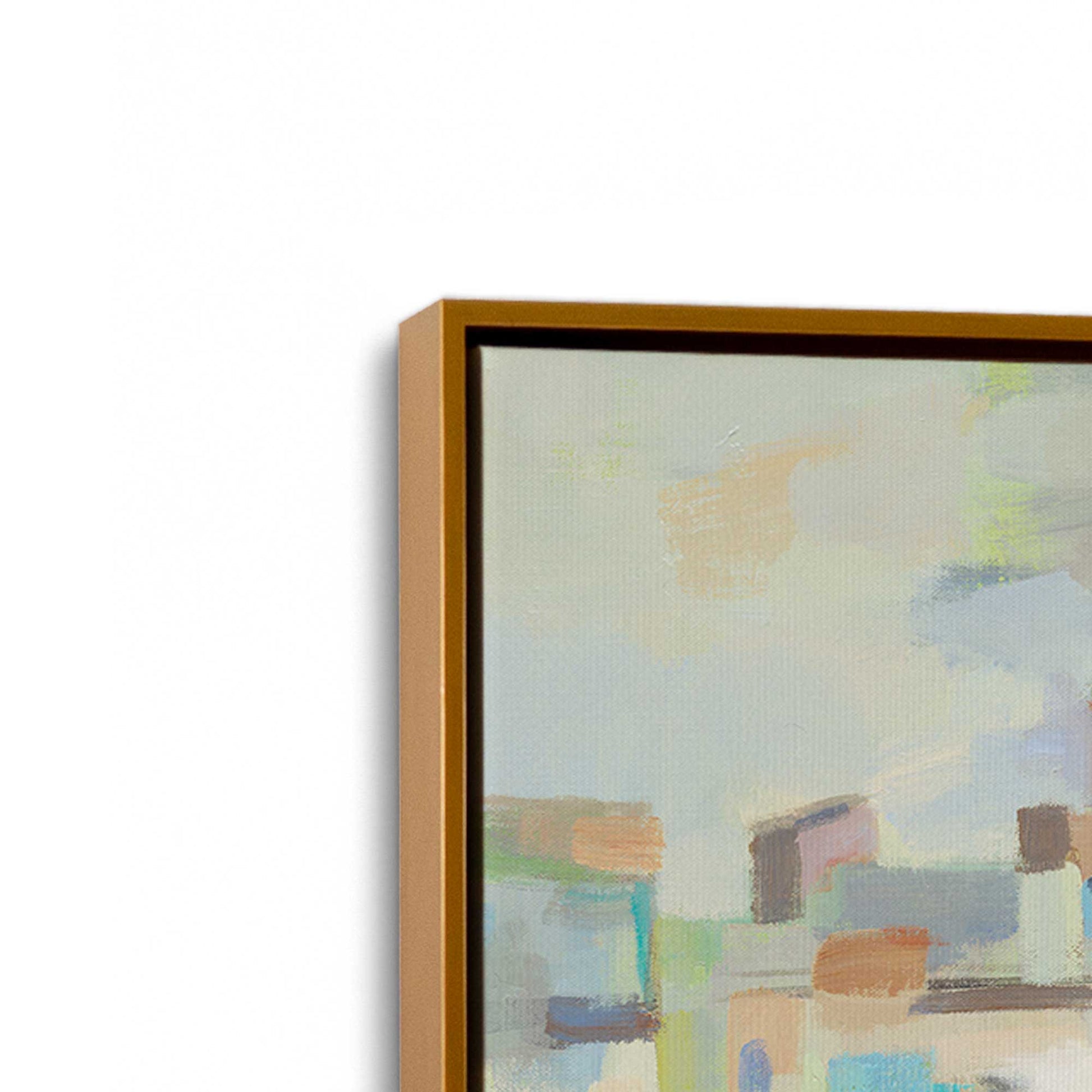 [Color:Polished Gold], Picture of art in a Polished Gold frame at an angle