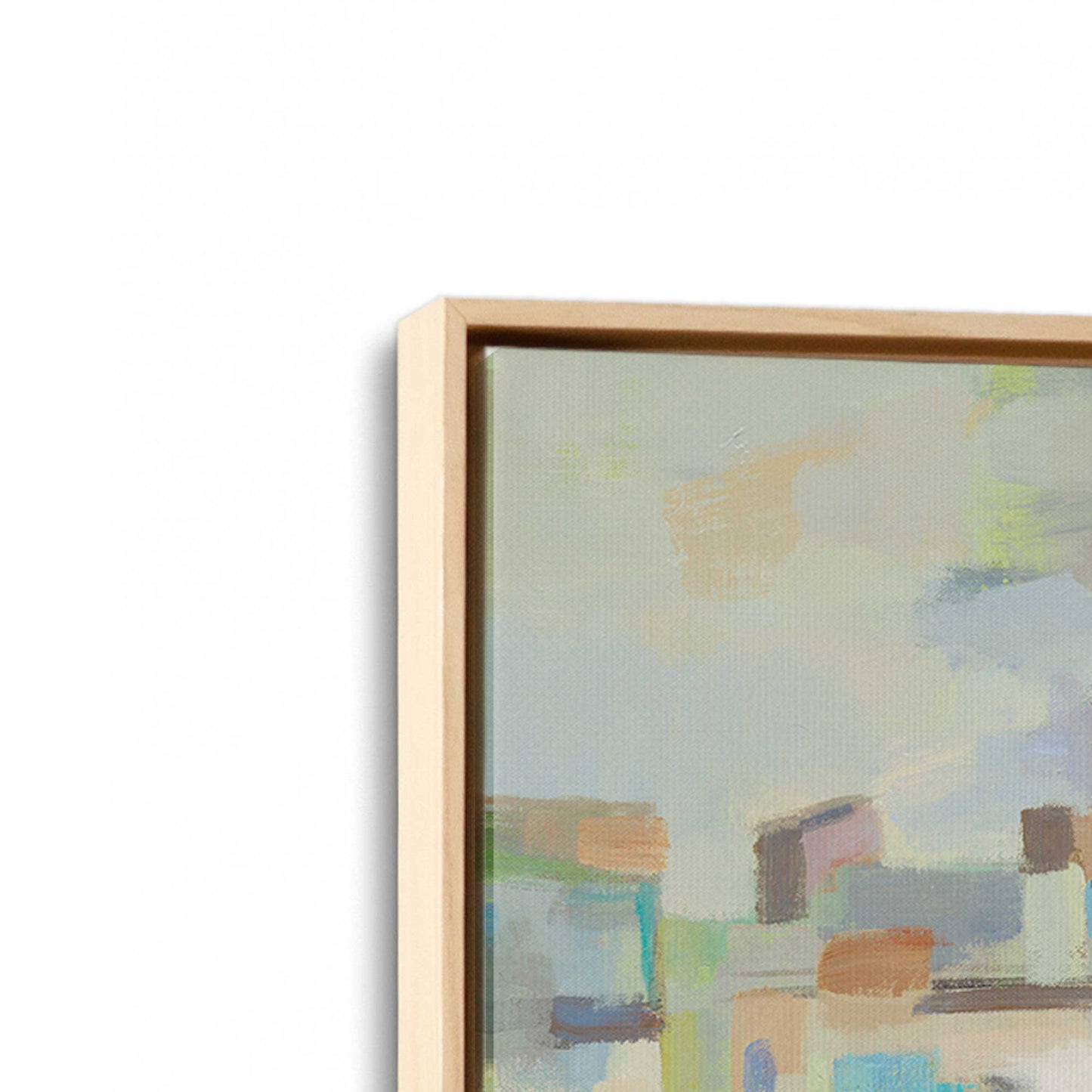 [Color:American Maple], Picture of art in a American Maple frame at an angle
