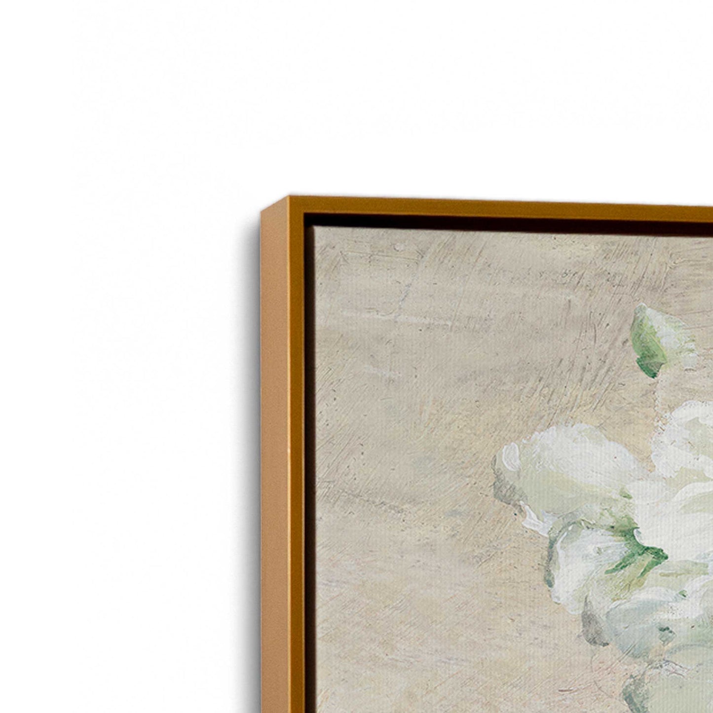 [Color:Polished Gold], Picture of art in a Polished Gold frame at an angle