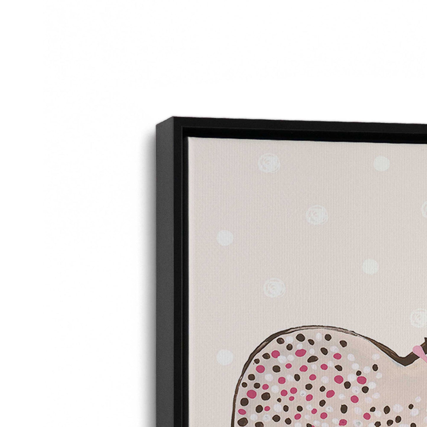 [Color:Satin Black], Picture of art in a Satin Black frame at an angle