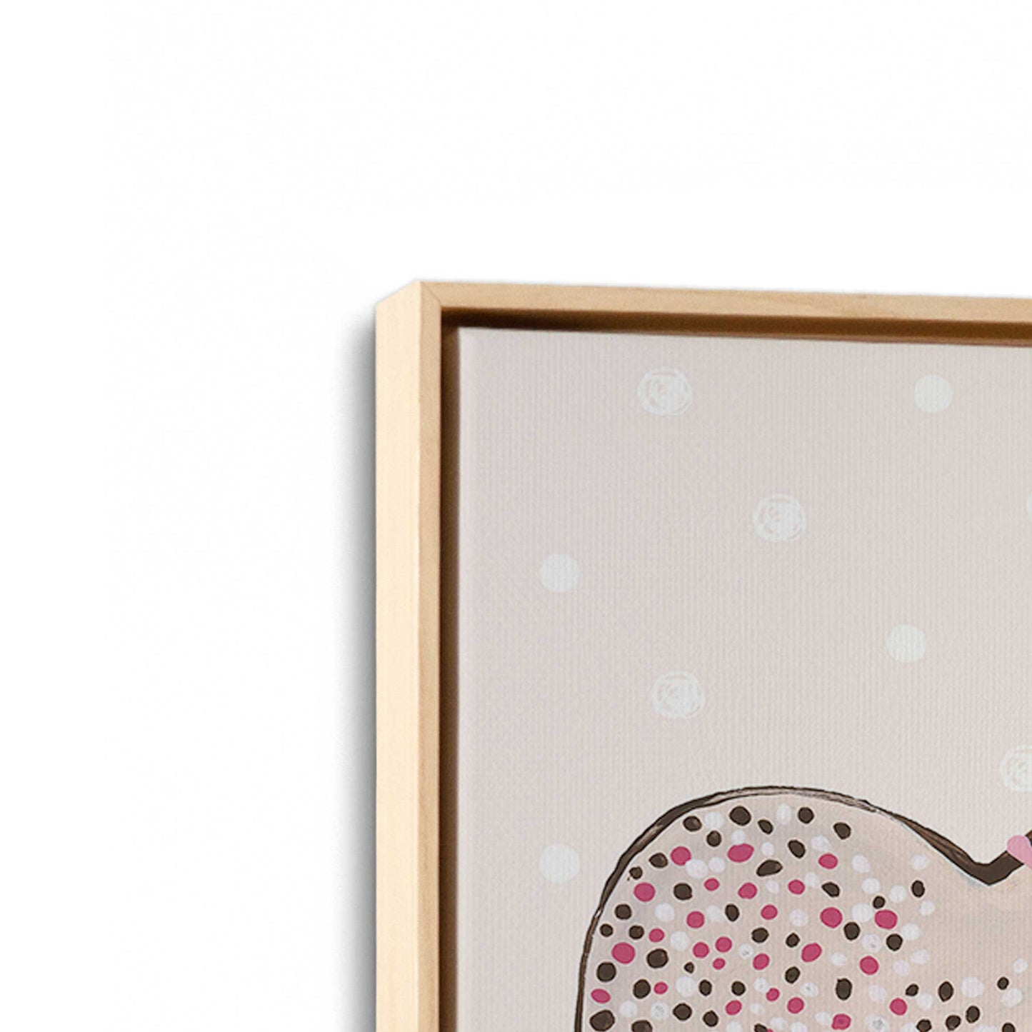 [Color:American Maple], Picture of art in a American Maple frame at an angle
