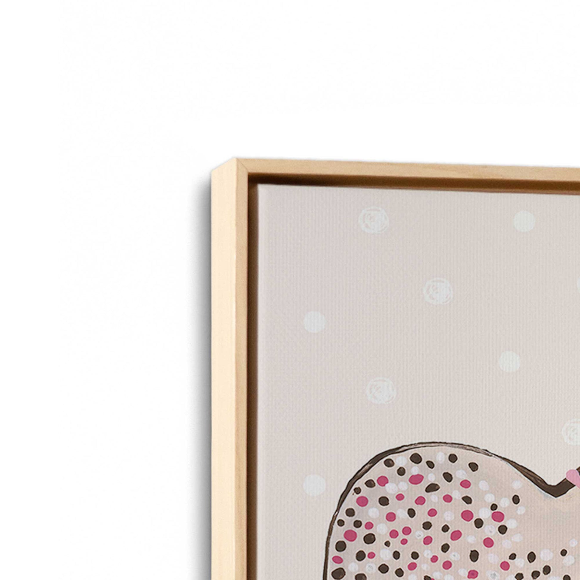[Color:American Maple], Picture of art in a American Maple frame at an angle