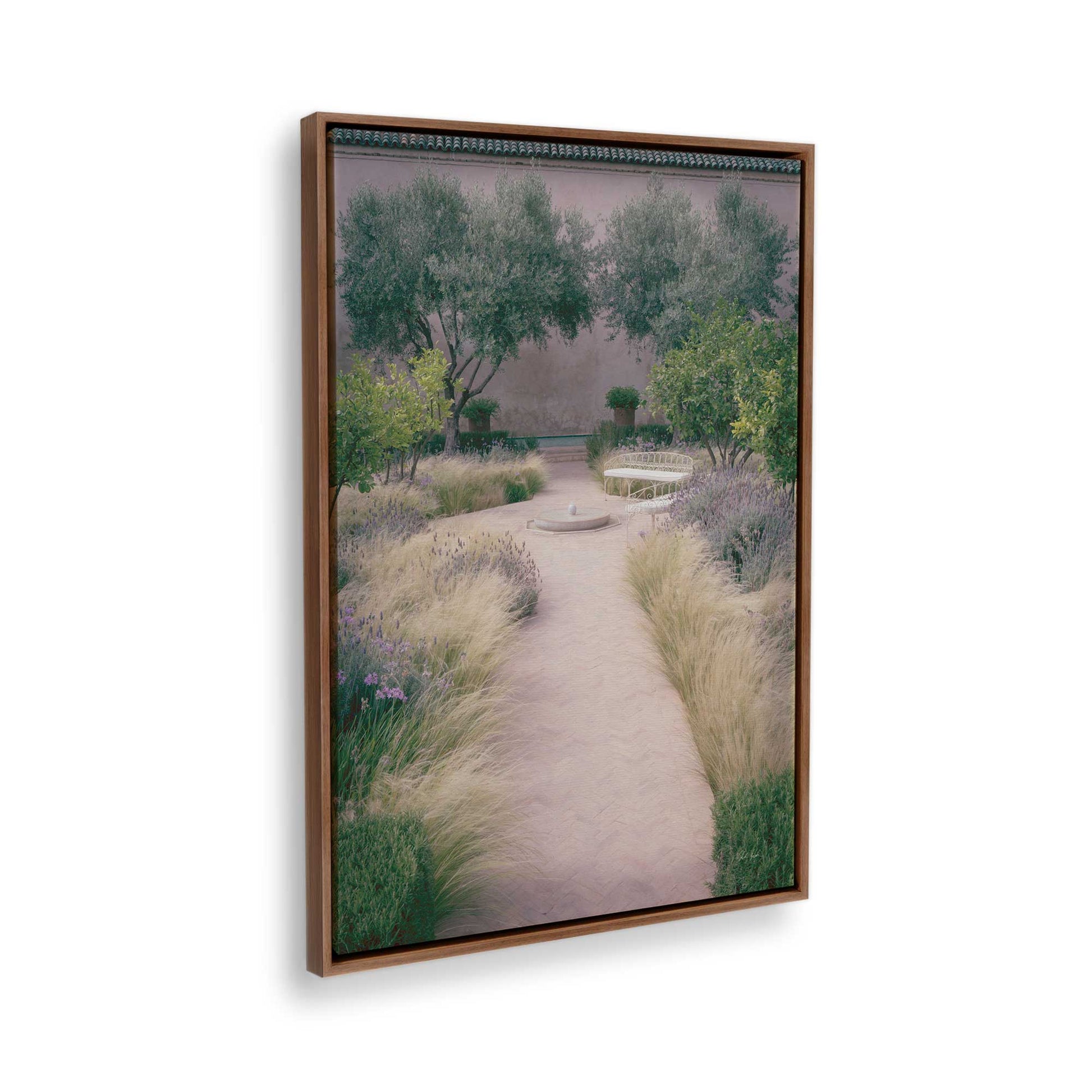 [Color:Walnut], Picture of the corner of the art