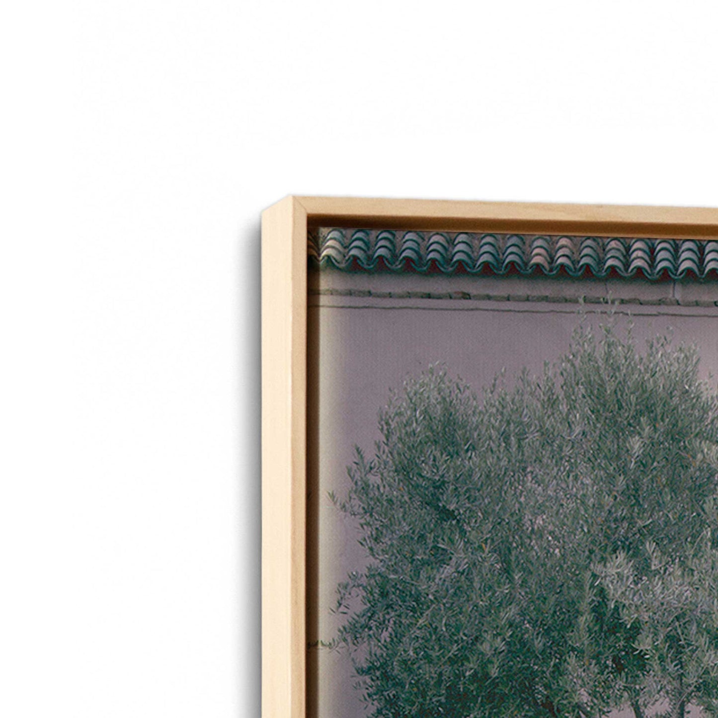 [Color:American Maple], Picture of art in a American Maple frame at an angle