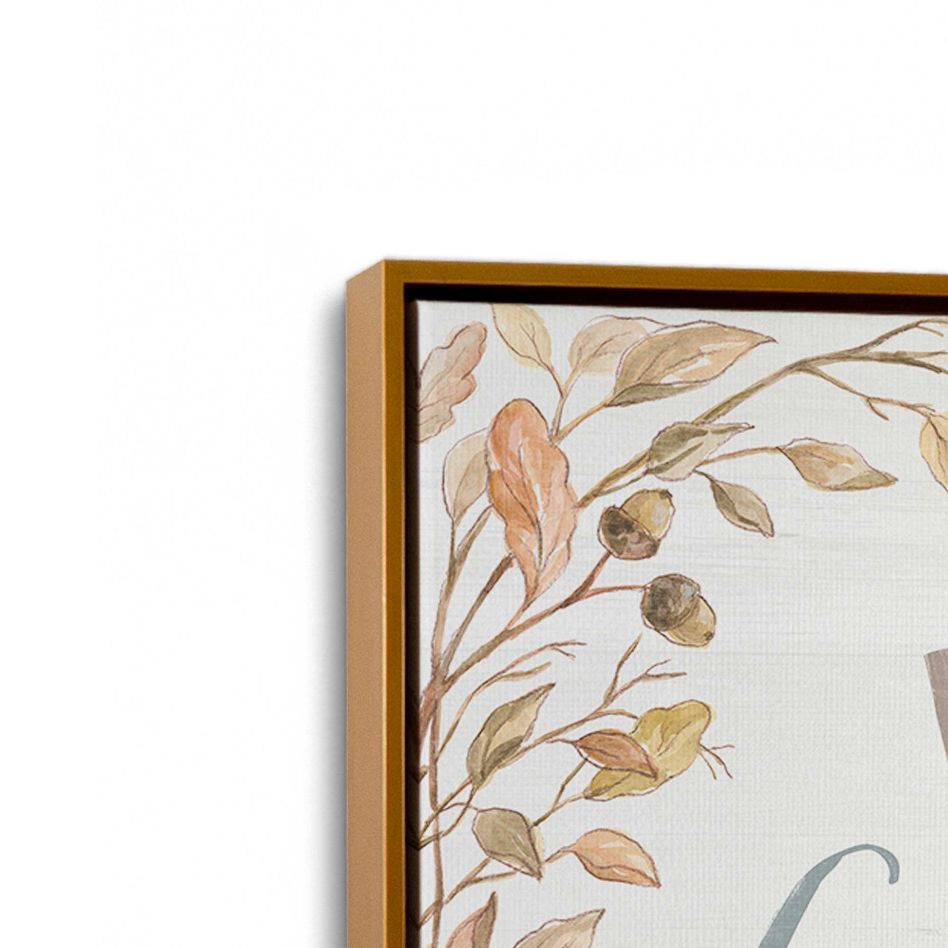 [Color:Polished Gold], Picture of art in a Polished Gold frame at an angle