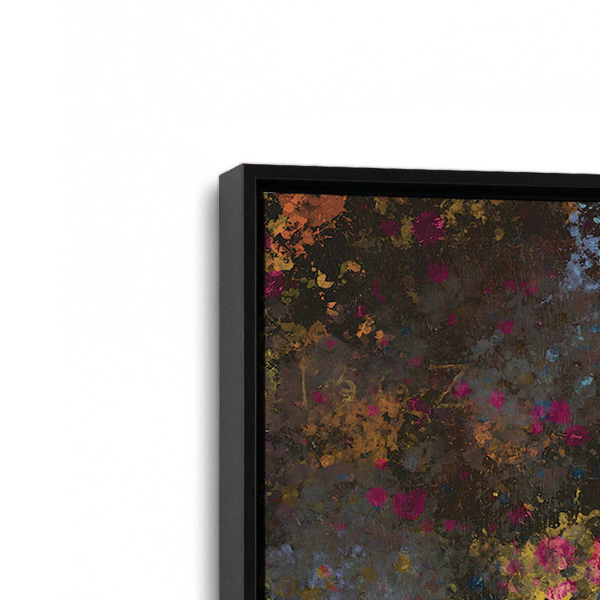 [Color:Satin Black], Picture of art in a Satin Black frame at an angle