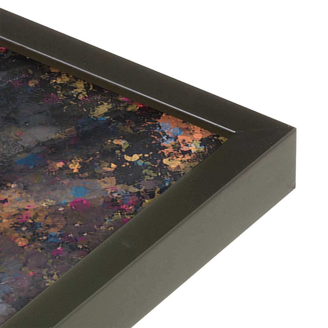 [Color:Satin Black], Picture of art in a Satin Black frame at an angle