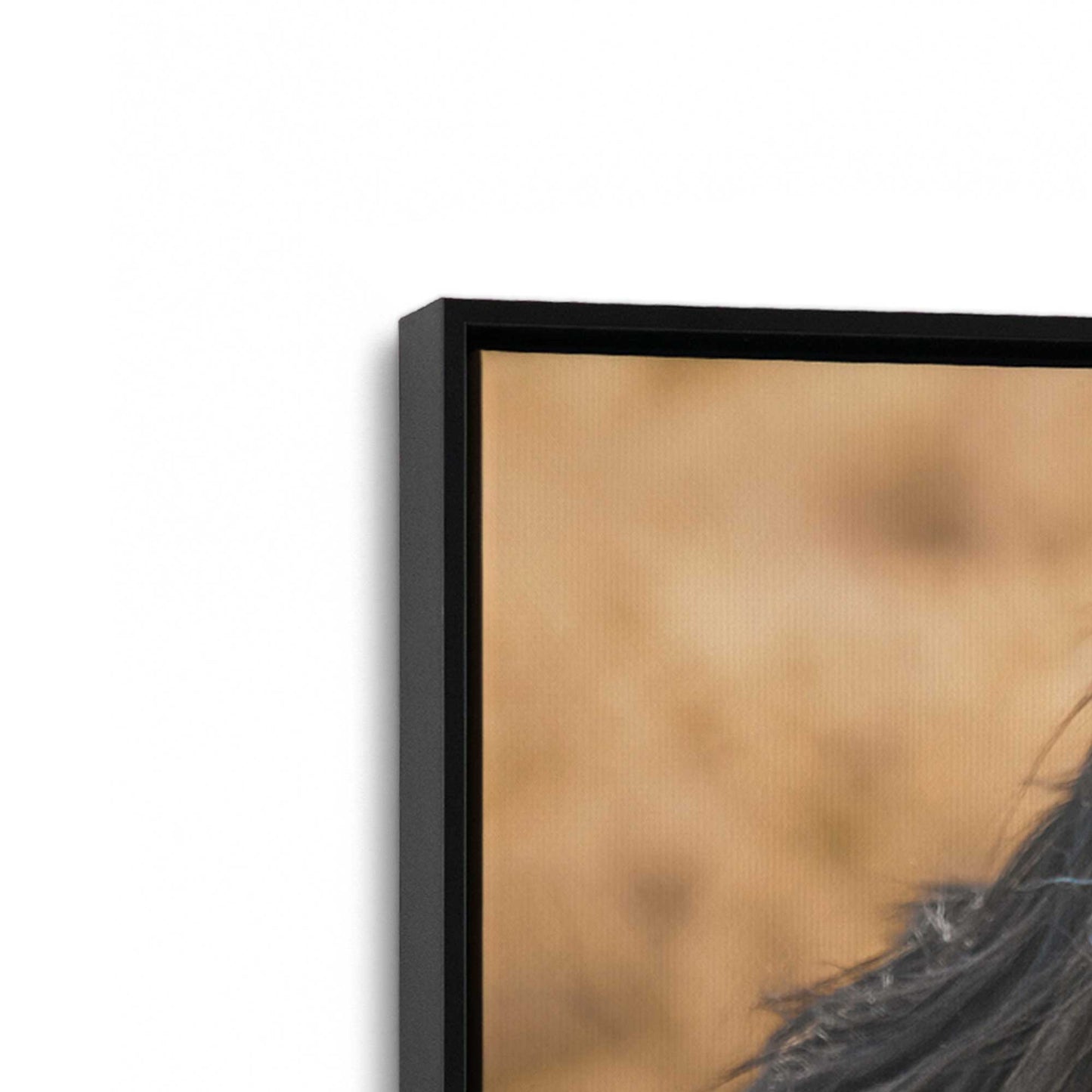 [Color:Satin Black], Picture of art in a Satin Black frame at an angle