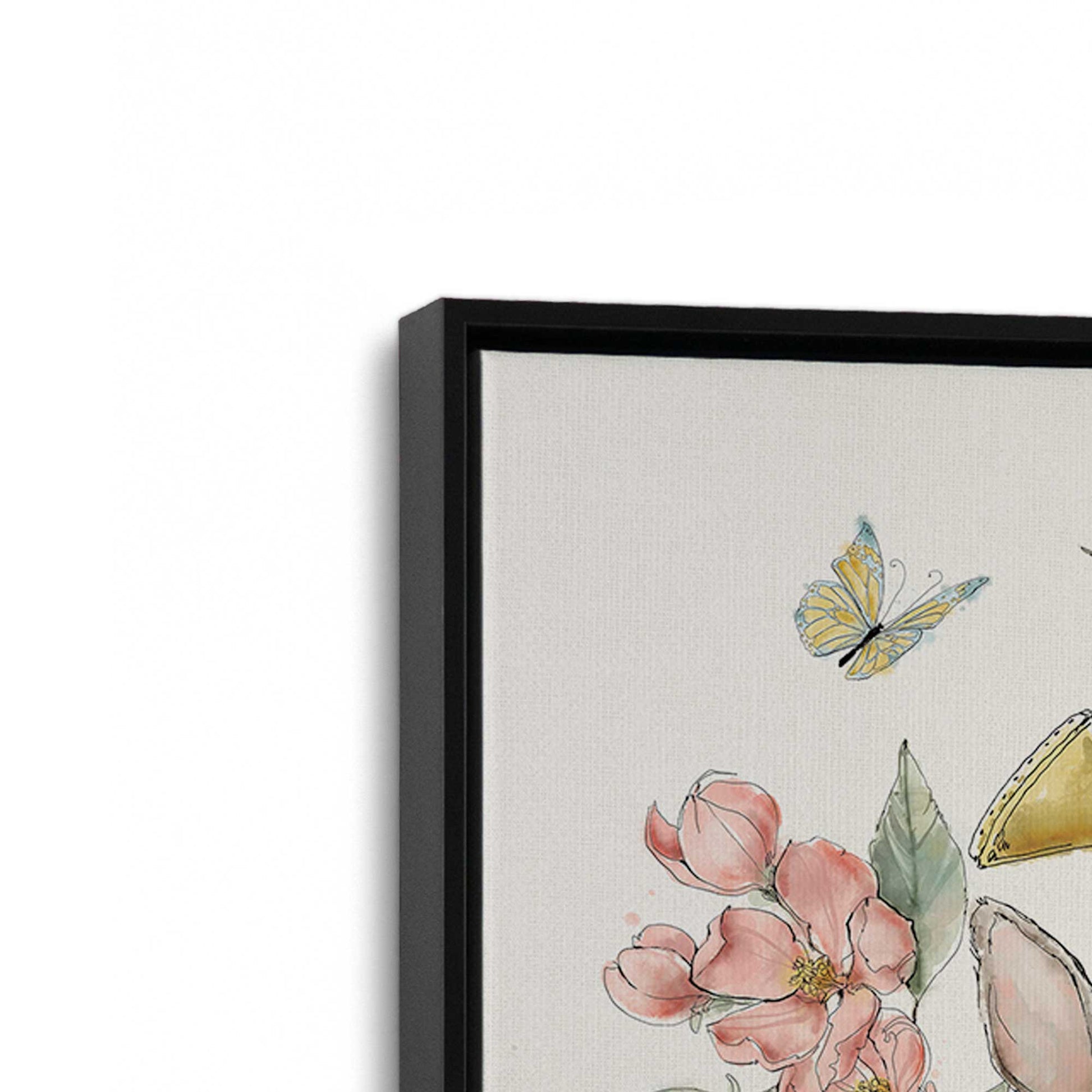 [Color:Satin Black], Picture of art in a Satin Black frame at an angle