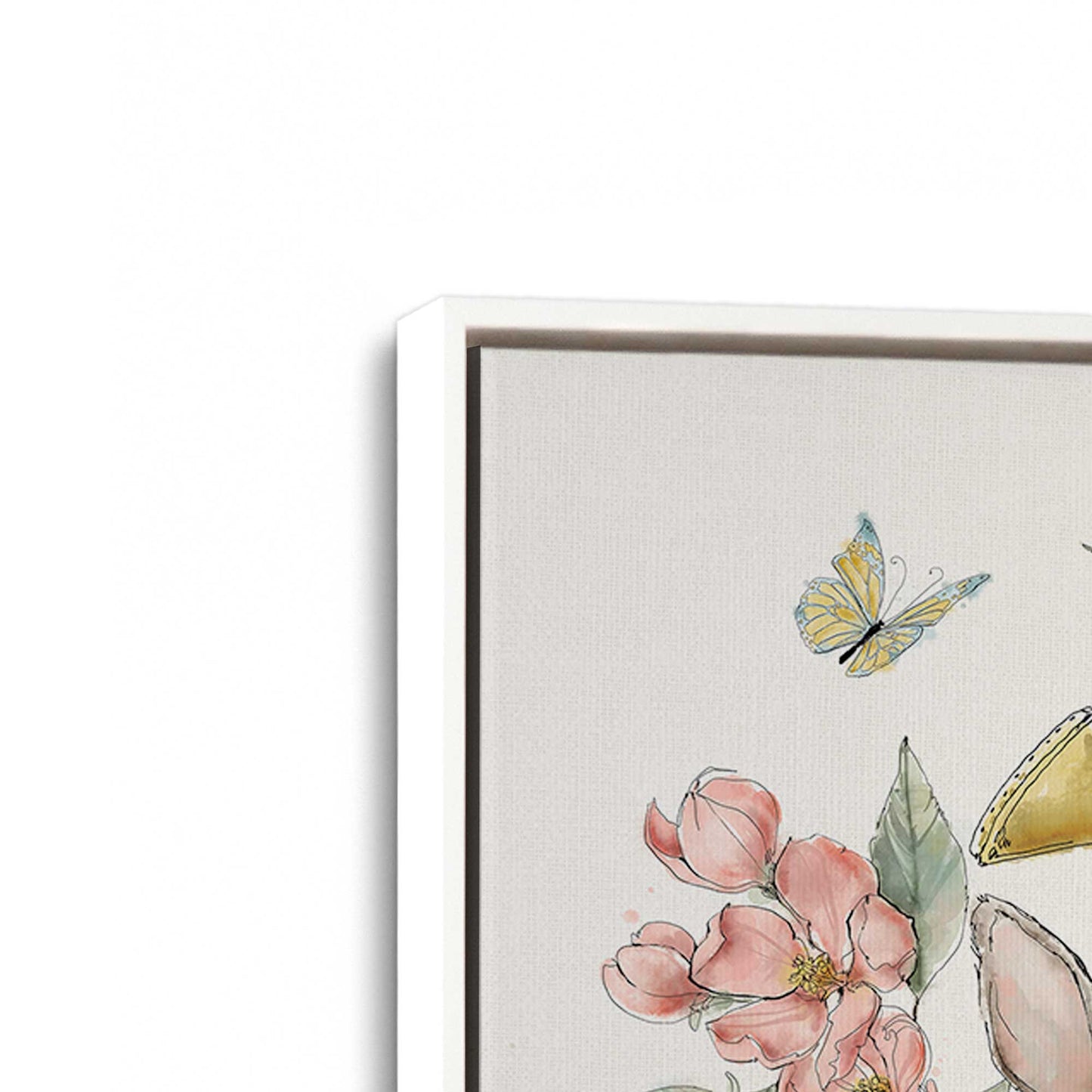 [Color:Opaque White], Picture of art in a White frame at an angle