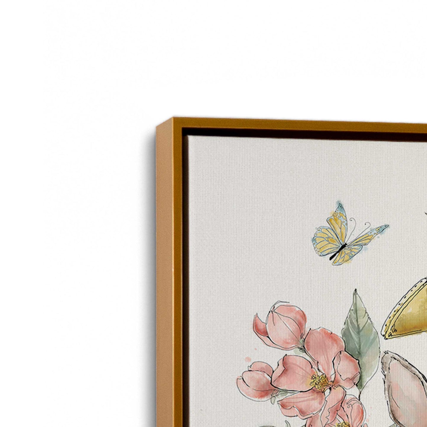 [Color:Polished Gold], Picture of art in a Polished Gold frame at an angle