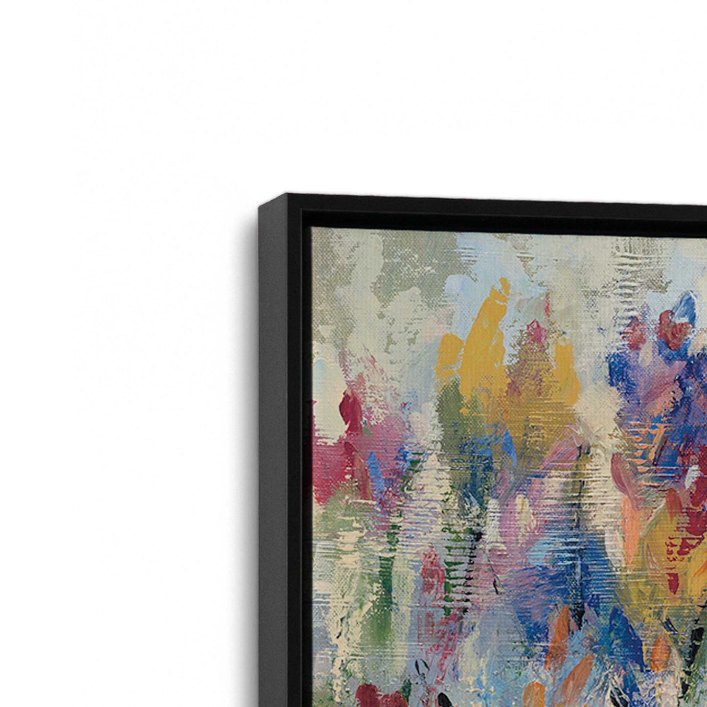 [Color:Satin Black], Picture of art in a Satin Black frame at an angle