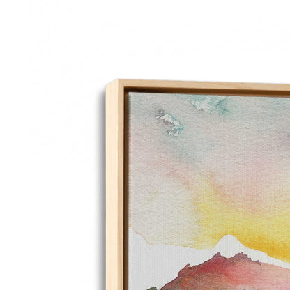 [Color:American Maple], Picture of art in a American Maple frame at an angle