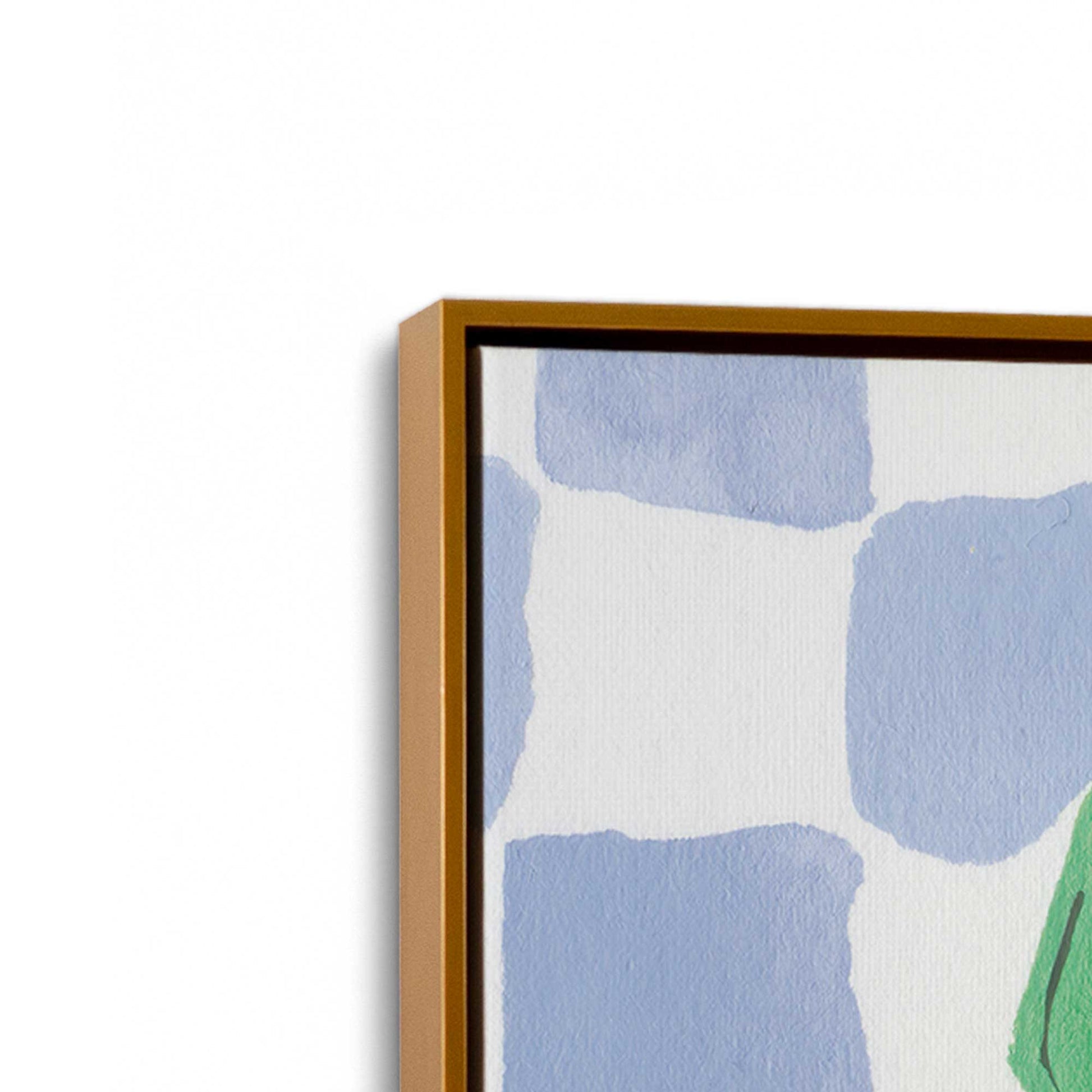 [Color:Polished Gold], Picture of art in a Polished Gold frame at an angle