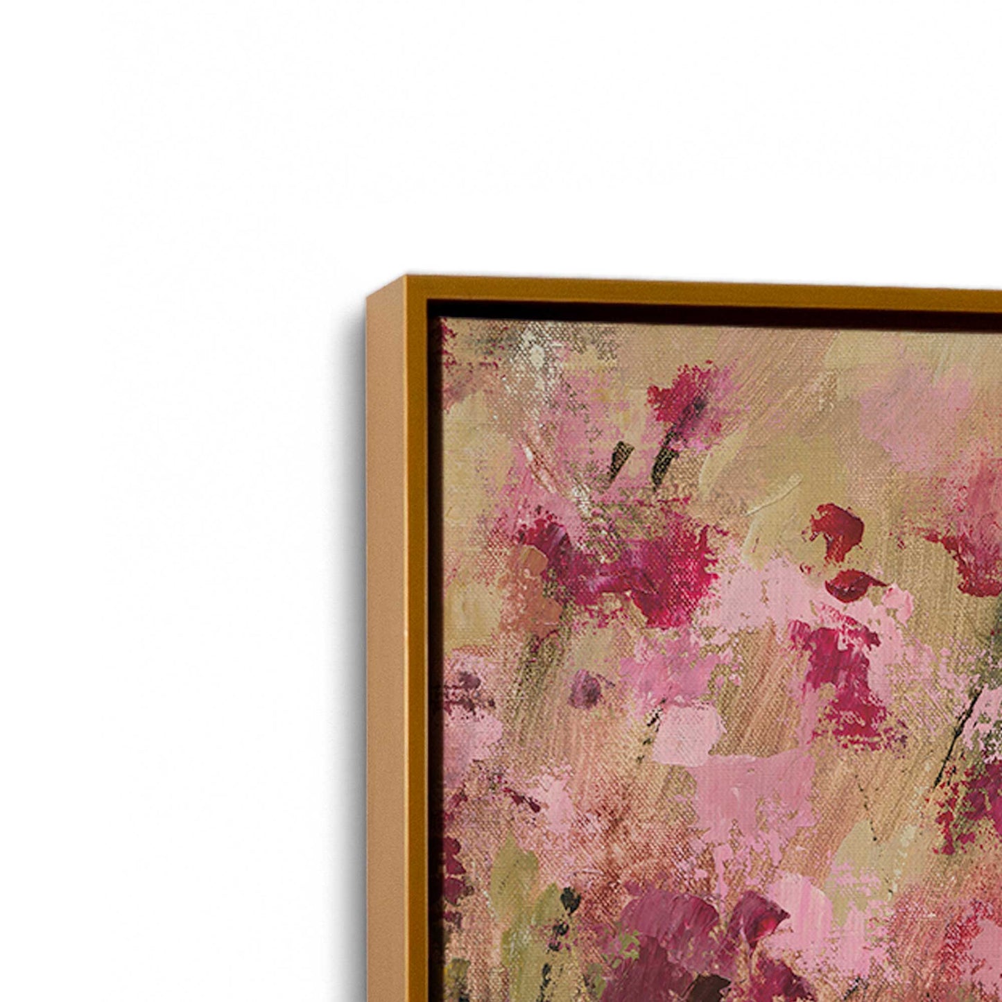 [Color:Polished Gold], Picture of art in a Polished Gold frame at an angle