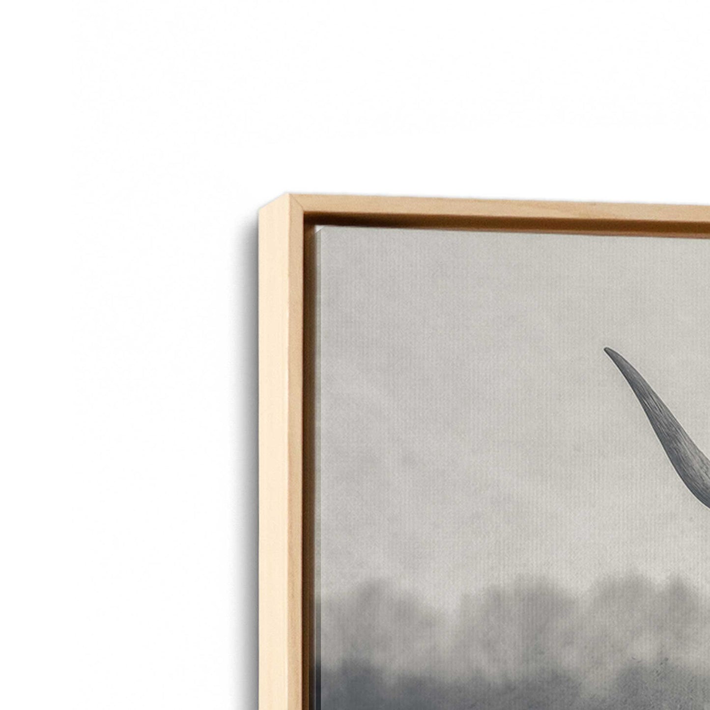 [Color:American Maple], Picture of art in a American Maple frame at an angle