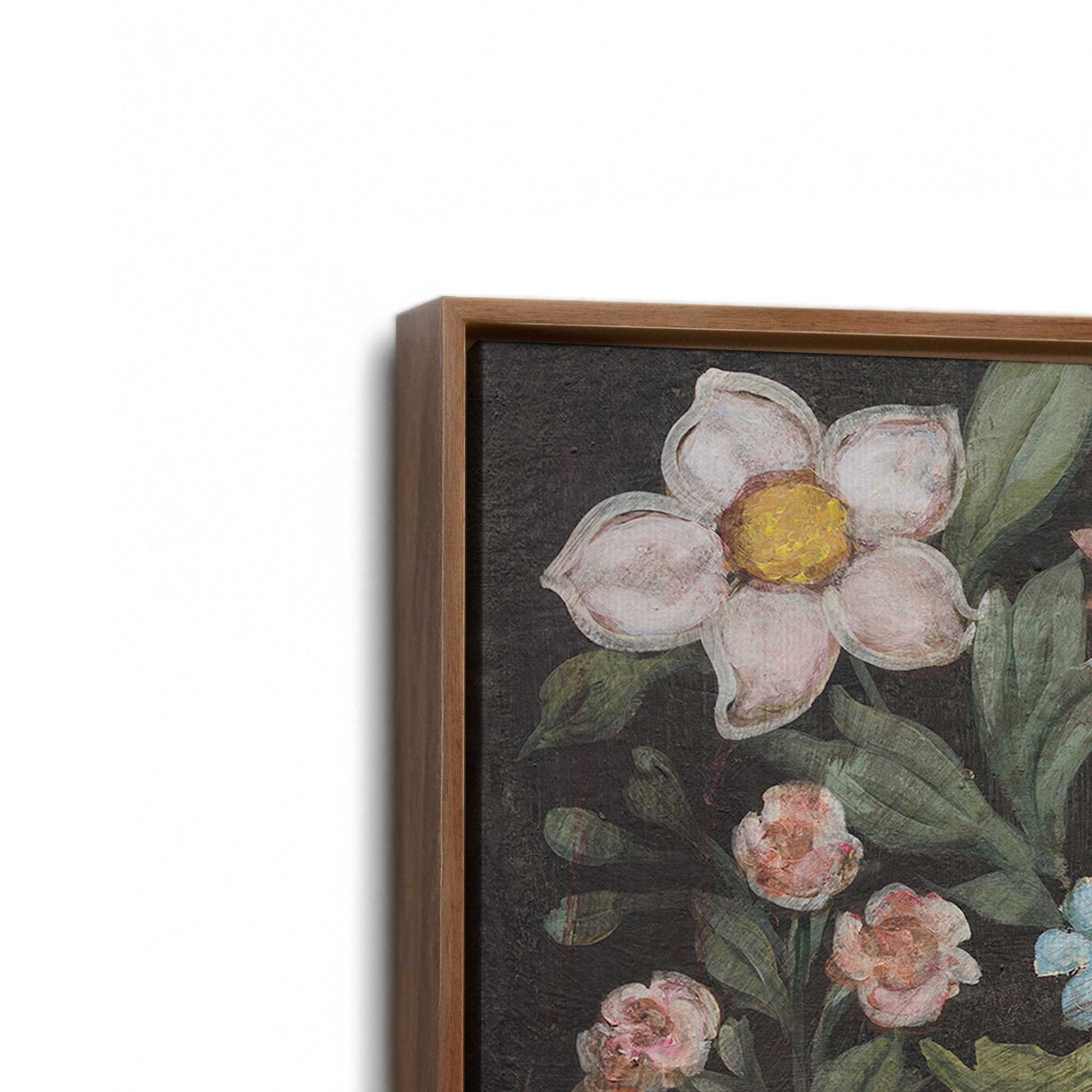 [Color:Walnut], Picture of art in a Walnut frame at an angle