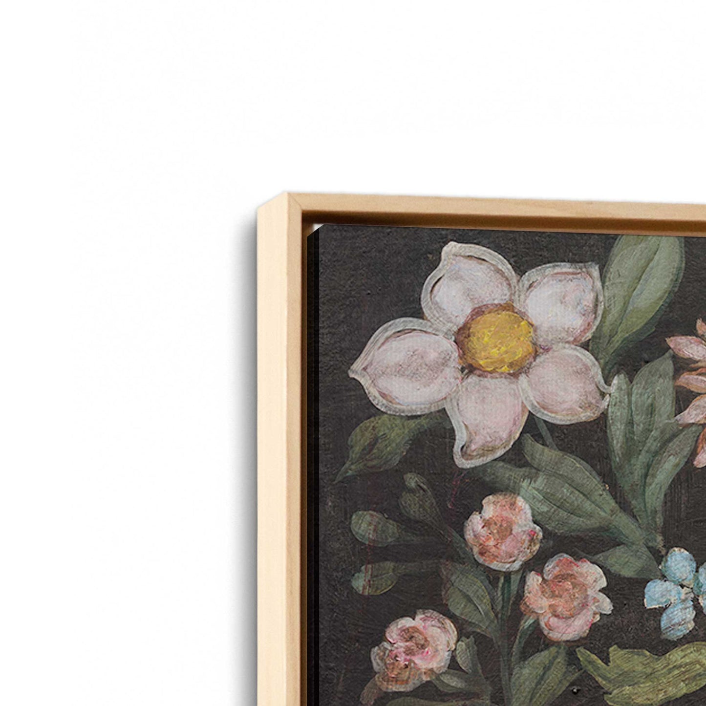 [Color:American Maple], Picture of art in a American Maple frame at an angle