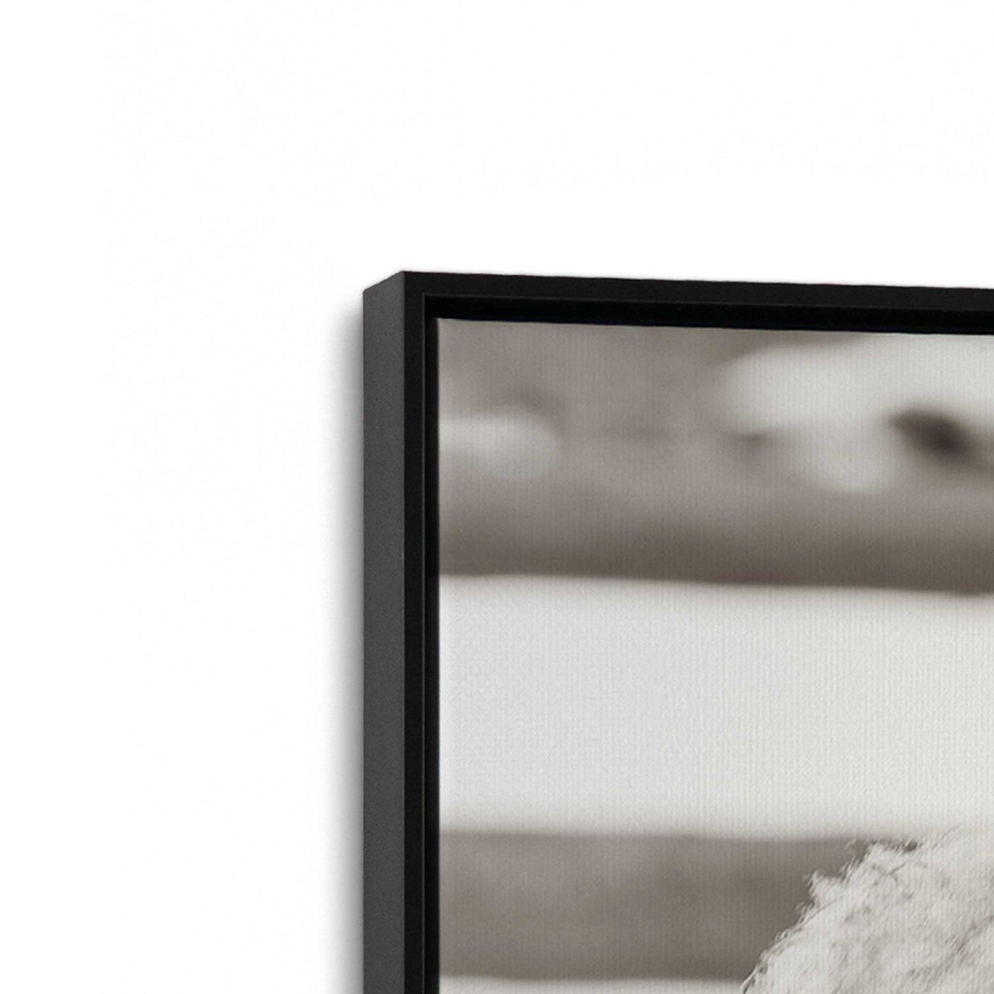 [Color:Satin Black], Picture of art in a Satin Black frame at an angle
