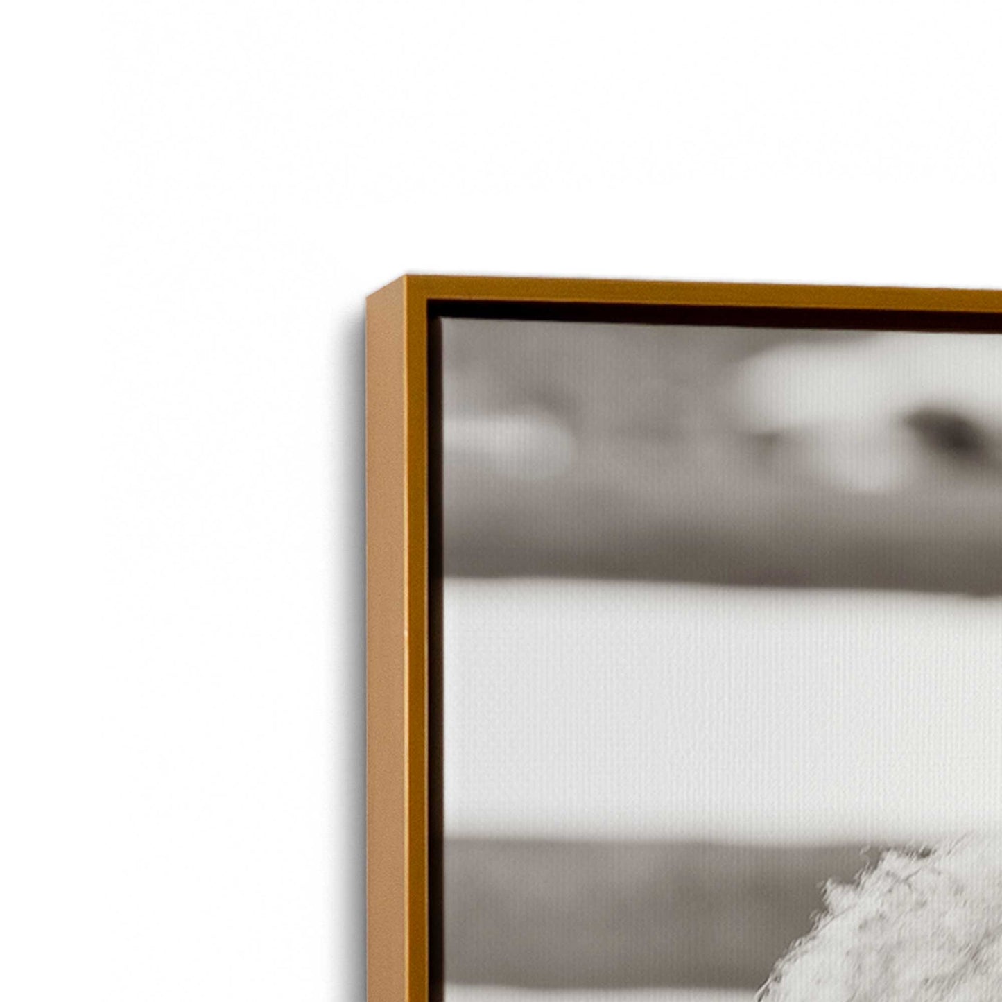 [Color:Polished Gold], Picture of art in a Polished Gold frame at an angle