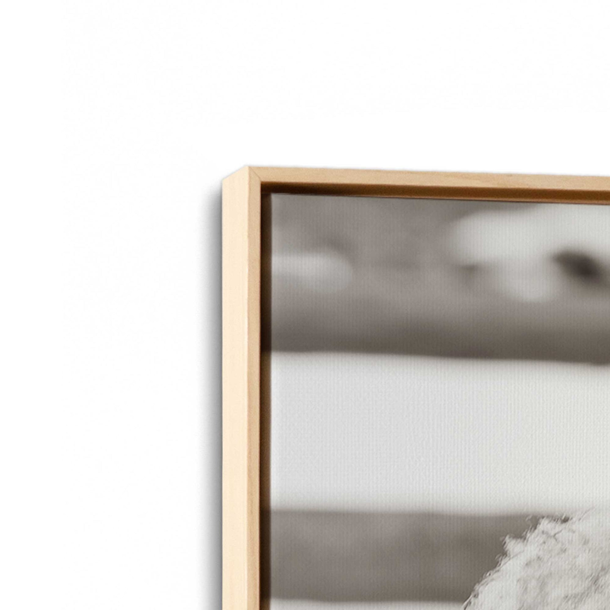 [Color:American Maple], Picture of art in a American Maple frame at an angle