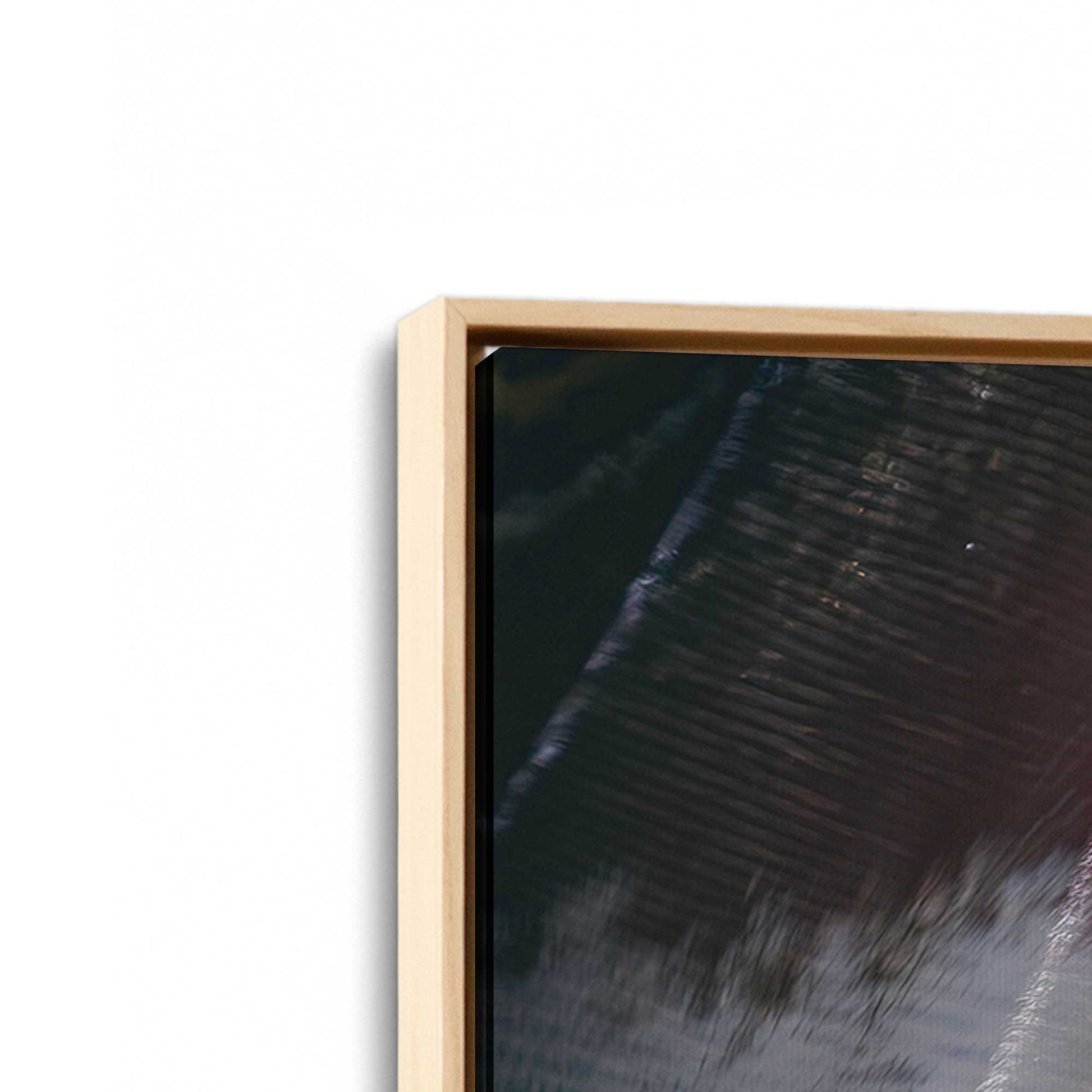 [Color:American Maple], Picture of art in a American Maple frame at an angle