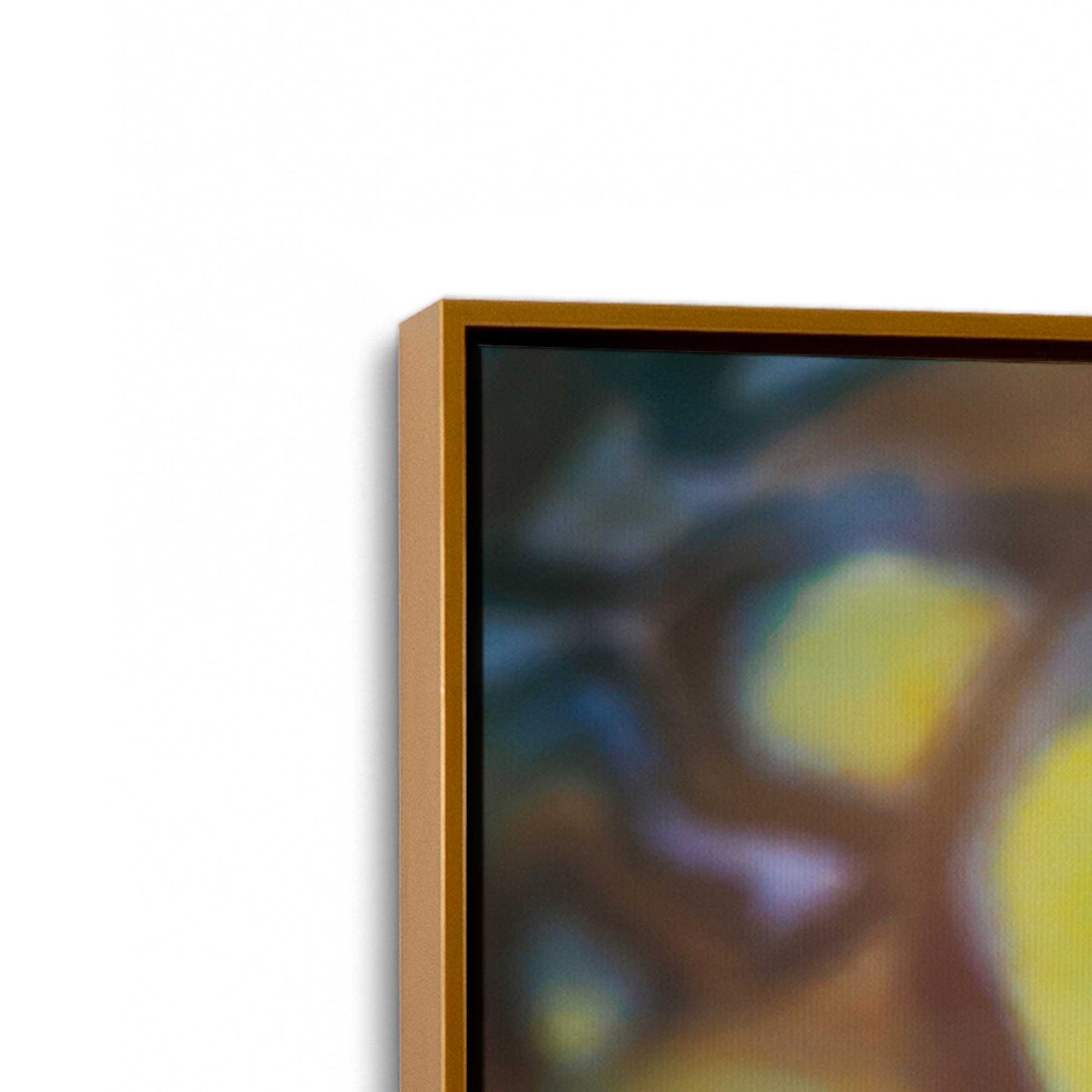 [Color:Polished Gold], Picture of art in a Polished Gold frame at an angle