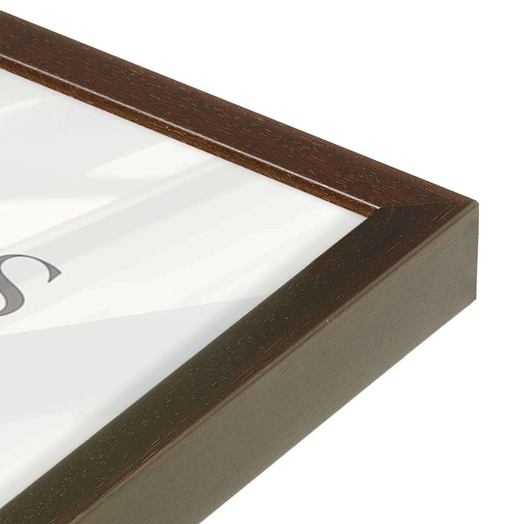 [Color:Brown], Picture of art in a Brown frame at an angle