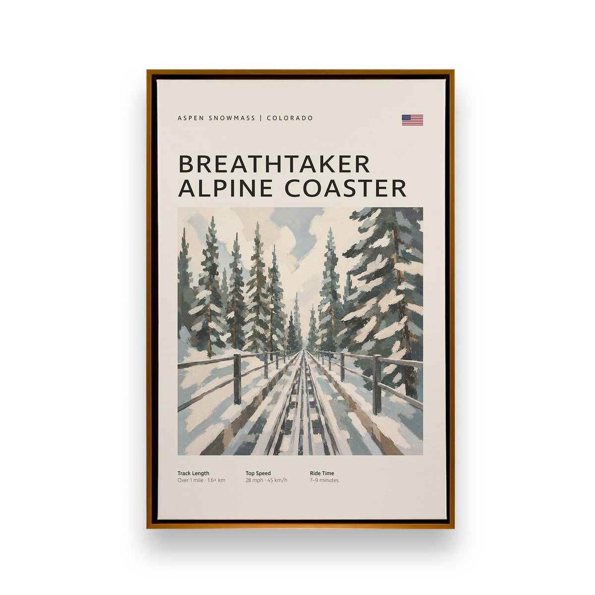 Snowy Coaster Trio, Set of 3 Canvas Prints