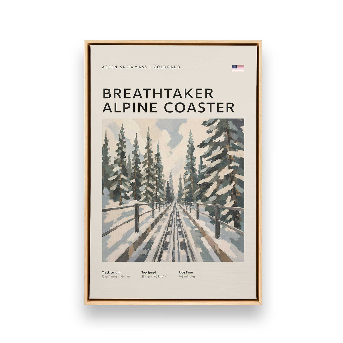 Snowy Coaster Trio, Set of 3 Canvas Prints
