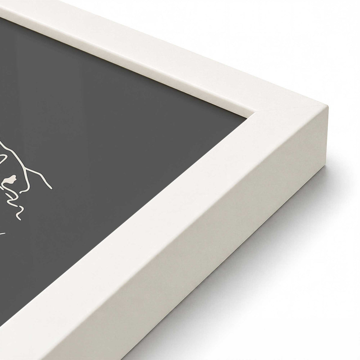 [Color:Opaque White], Picture of art in a Opaque White frame at an angle