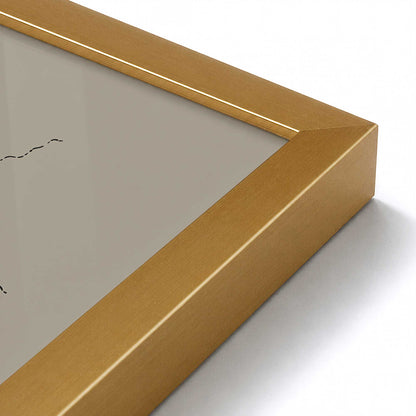 [Color:Polished Gold], Picture of art in a Polished Gold frame at an angle