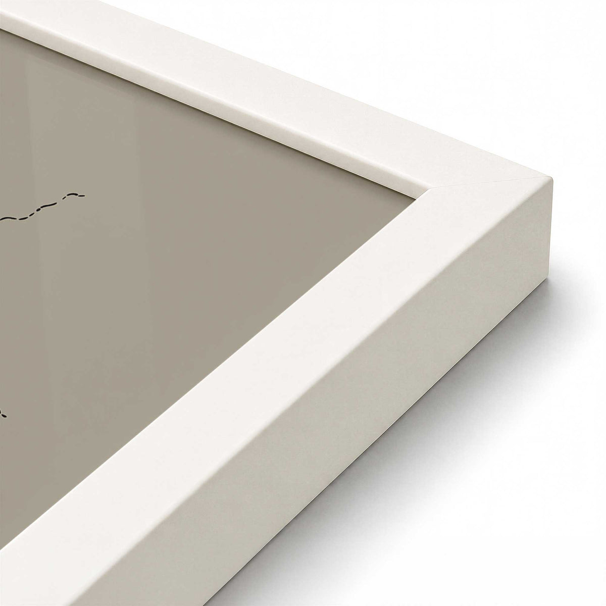 [Color:Opaque White], Picture of art in a Opaque White frame at an angle