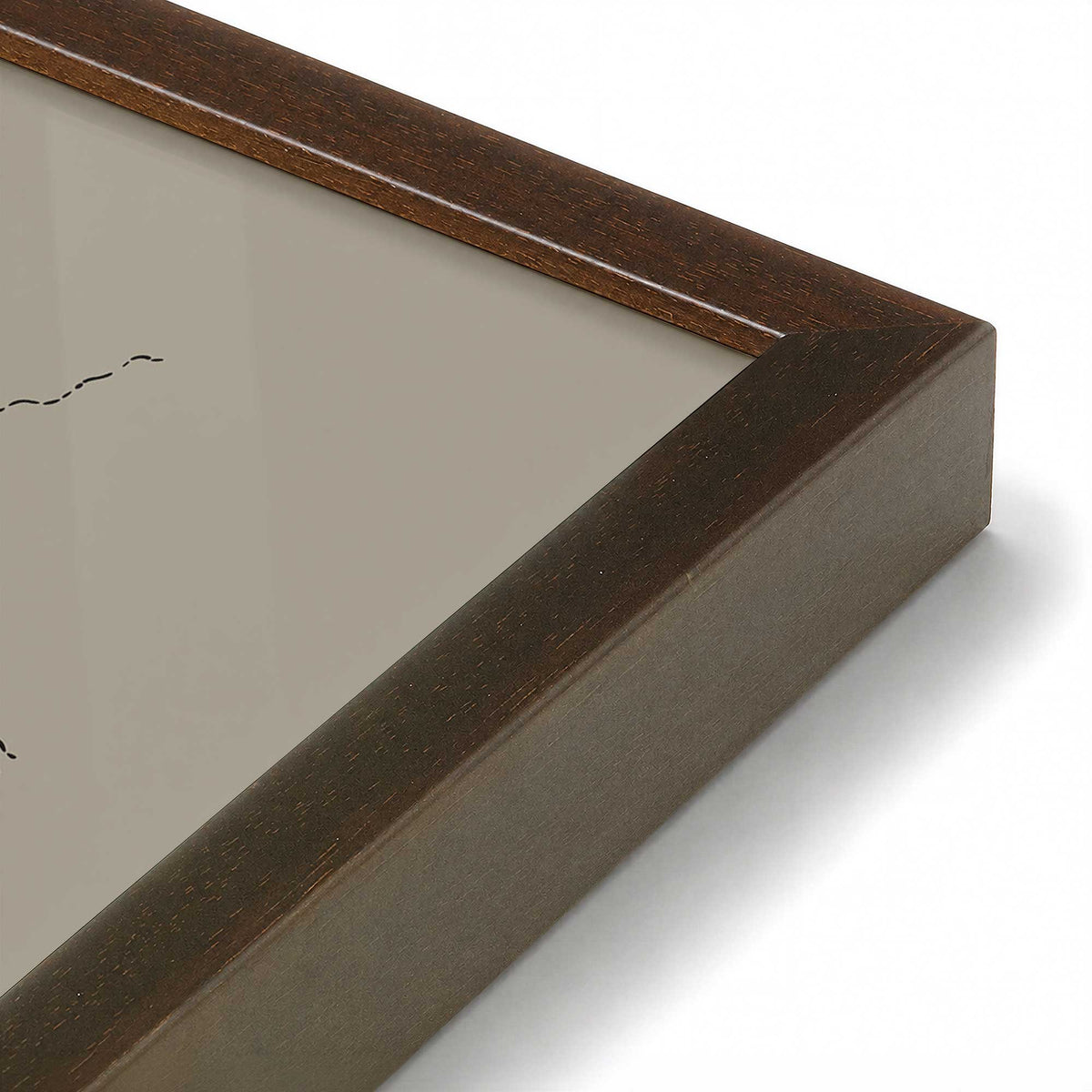 [Color:Belvinder Brown], Picture of art in a Belvinder Brown frame at an angle
