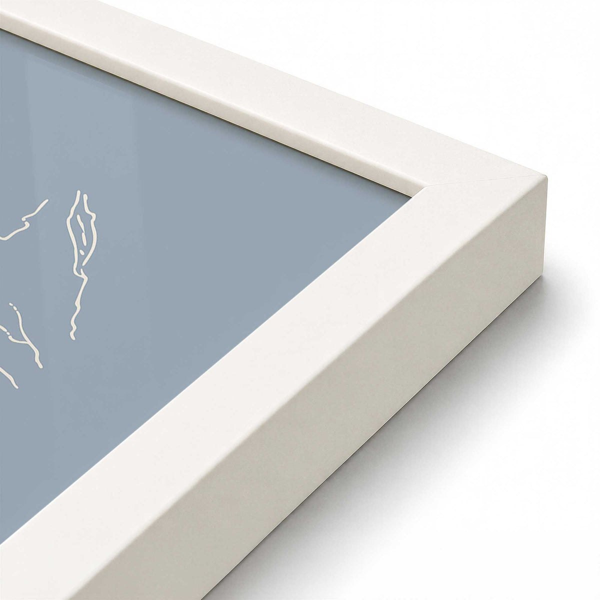 [Color:Opaque White], Picture of art in a Opaque White frame at an angle