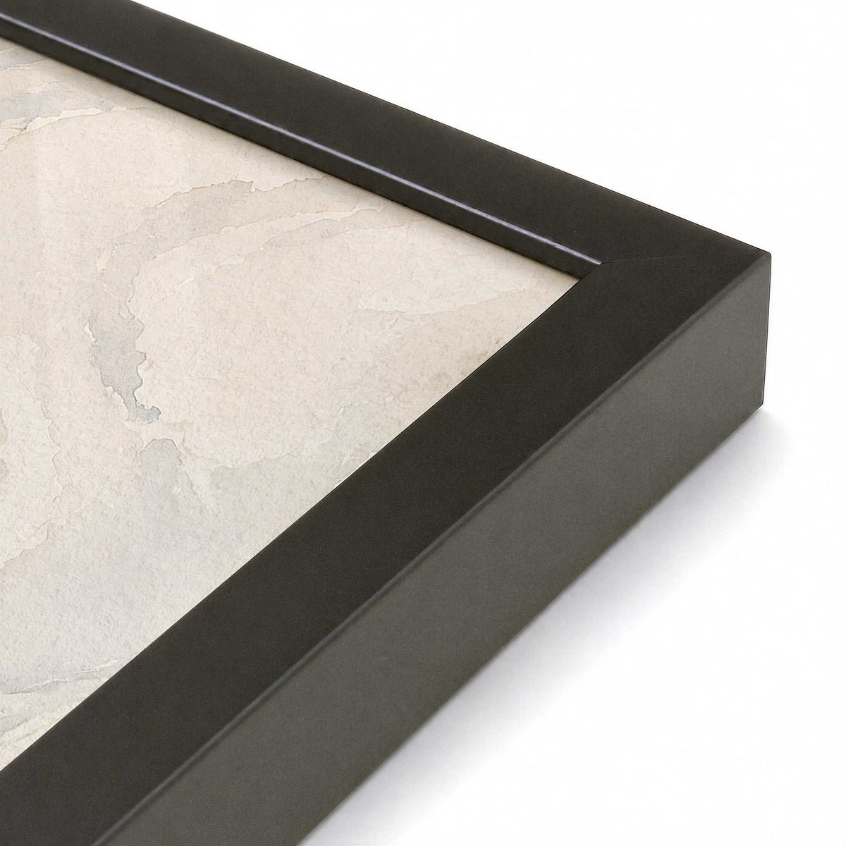 [Color:Satin Black], Picture of art in a Satin Black frame at an angle