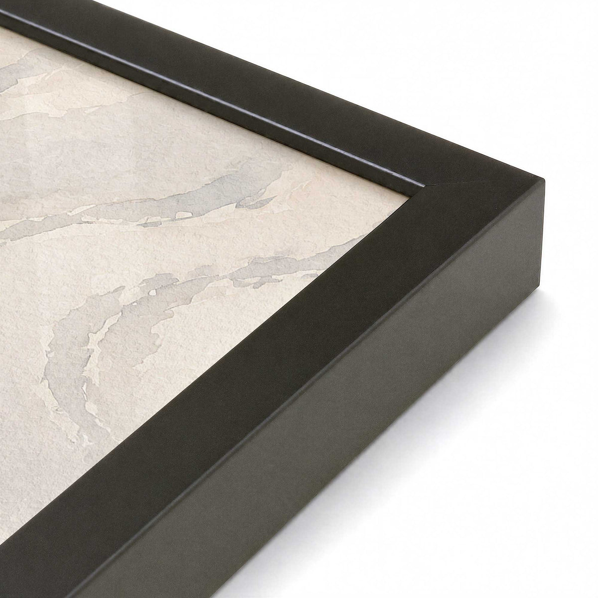[Color:Satin Black], Picture of art in a Satin Black frame at an angle
