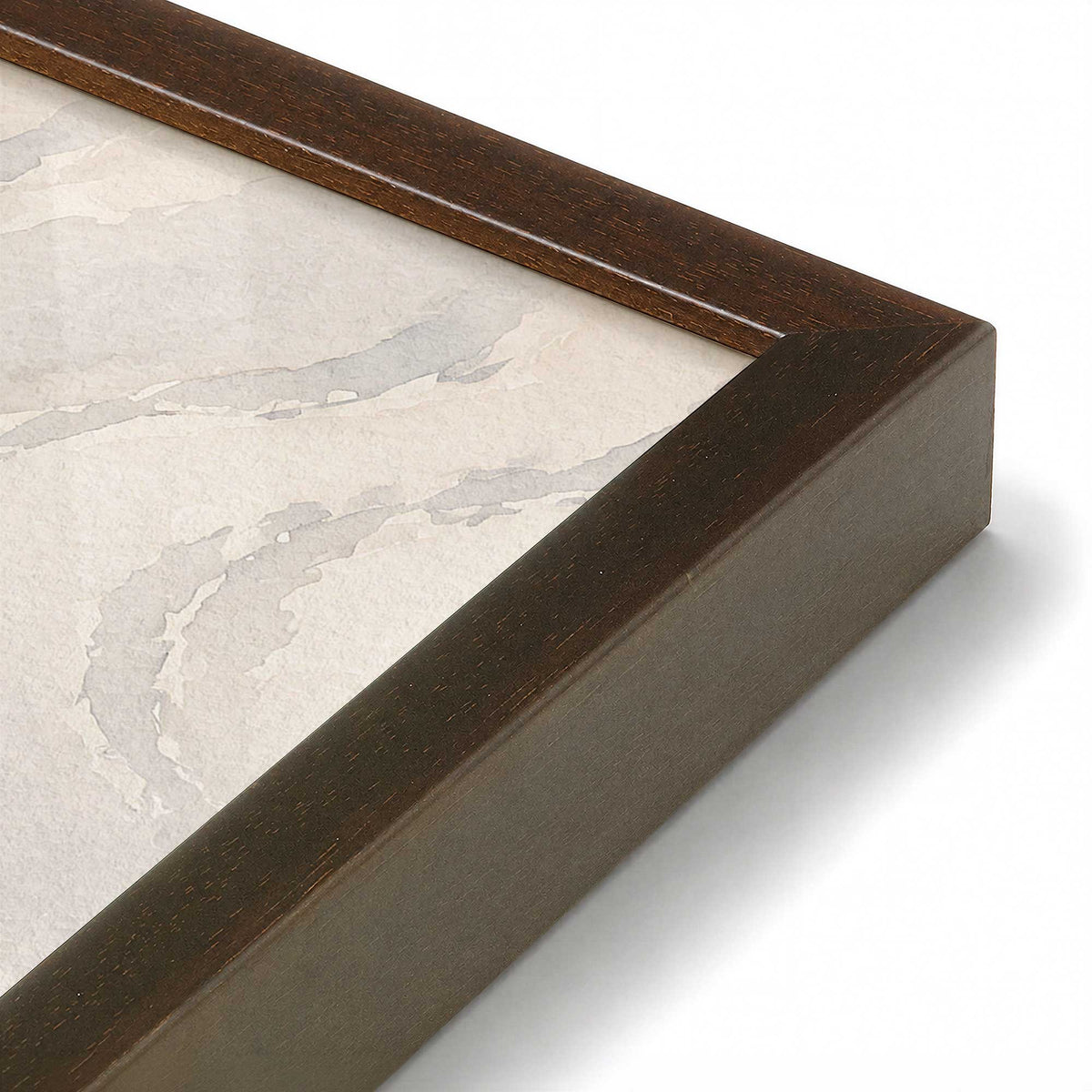 [Color:Brown], Picture of art in a Brown frame at an angle