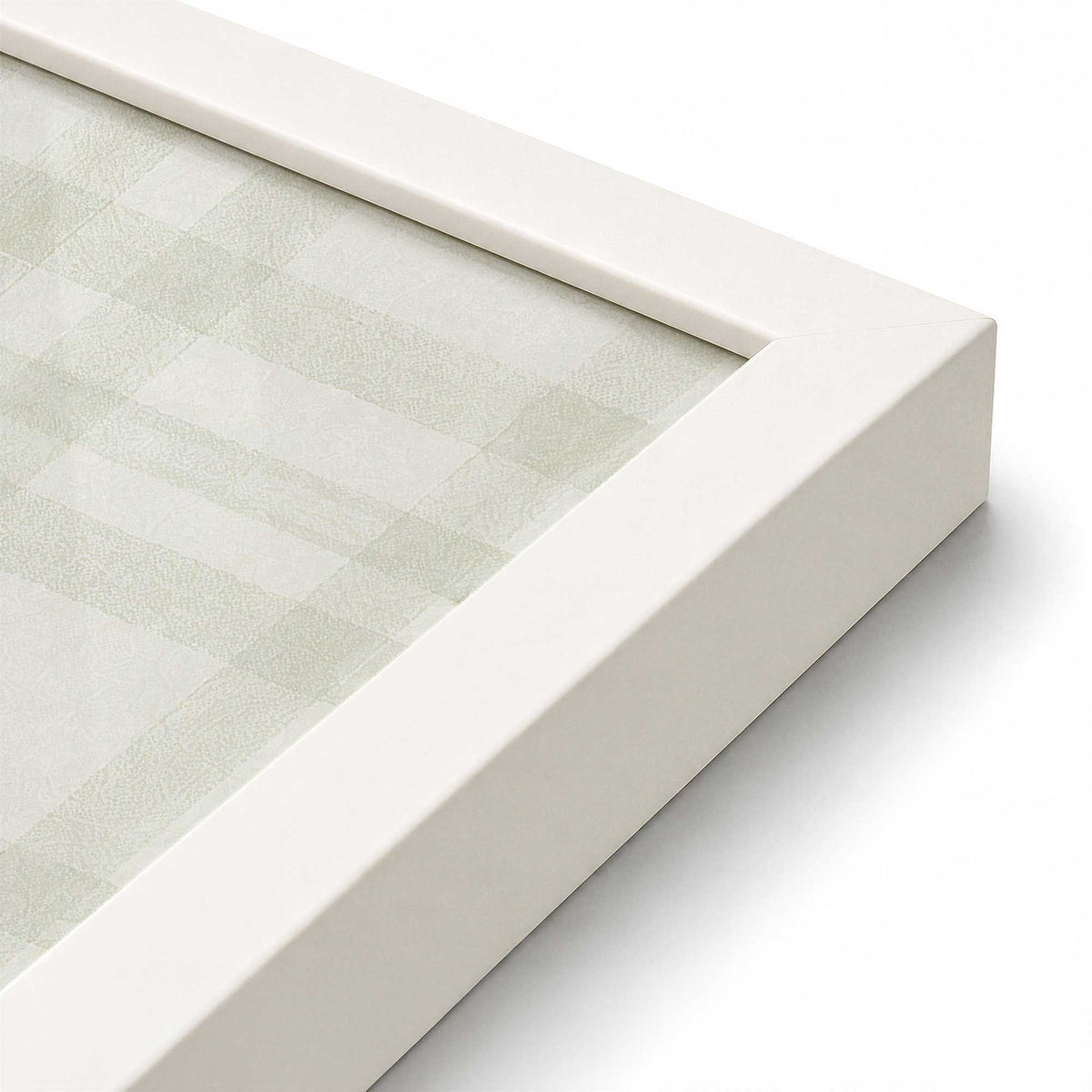 [Color:Opaque White], Picture of art in a Opaque White frame at an angle