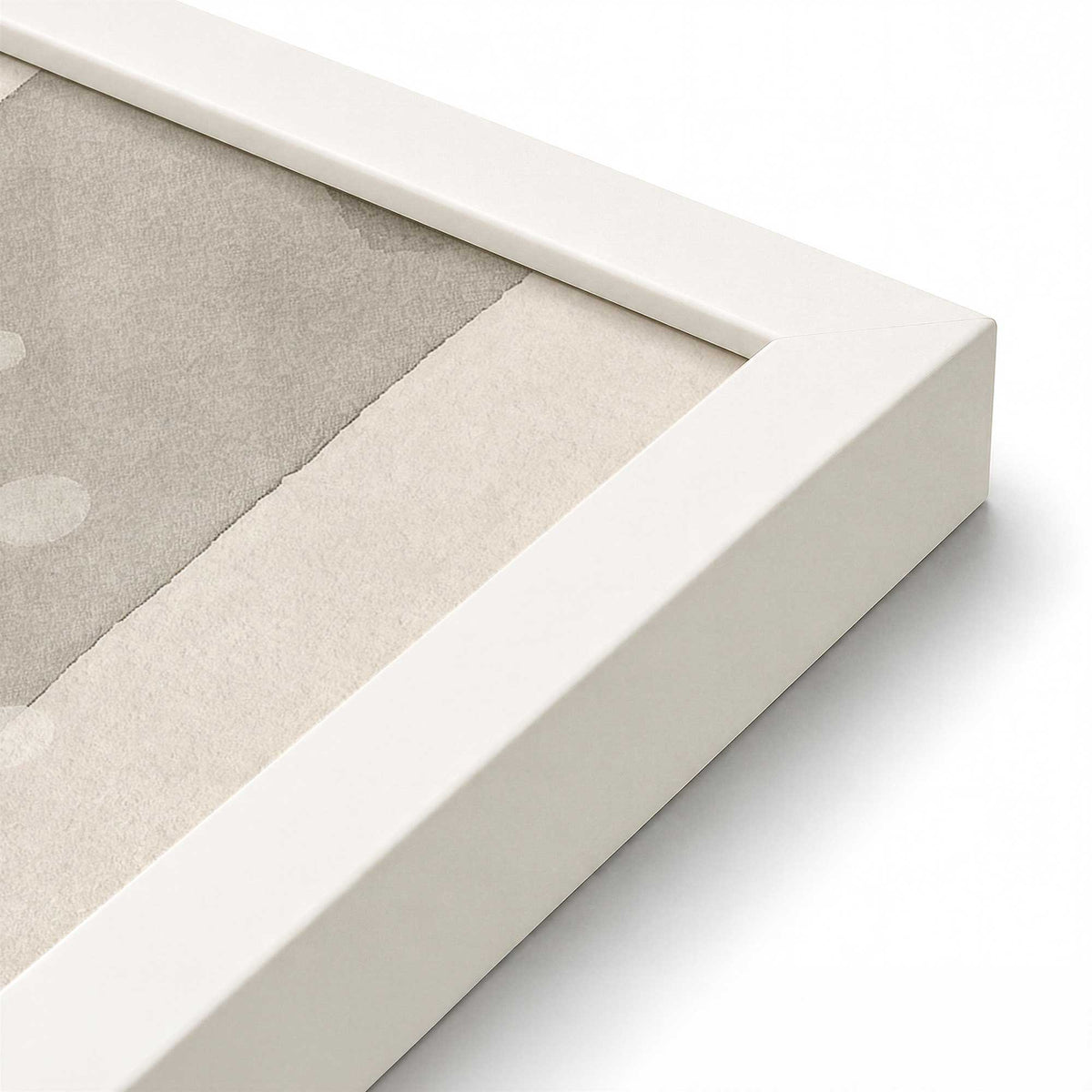 [Color:Opaque White], Picture of art in a Opaque White frame at an angle