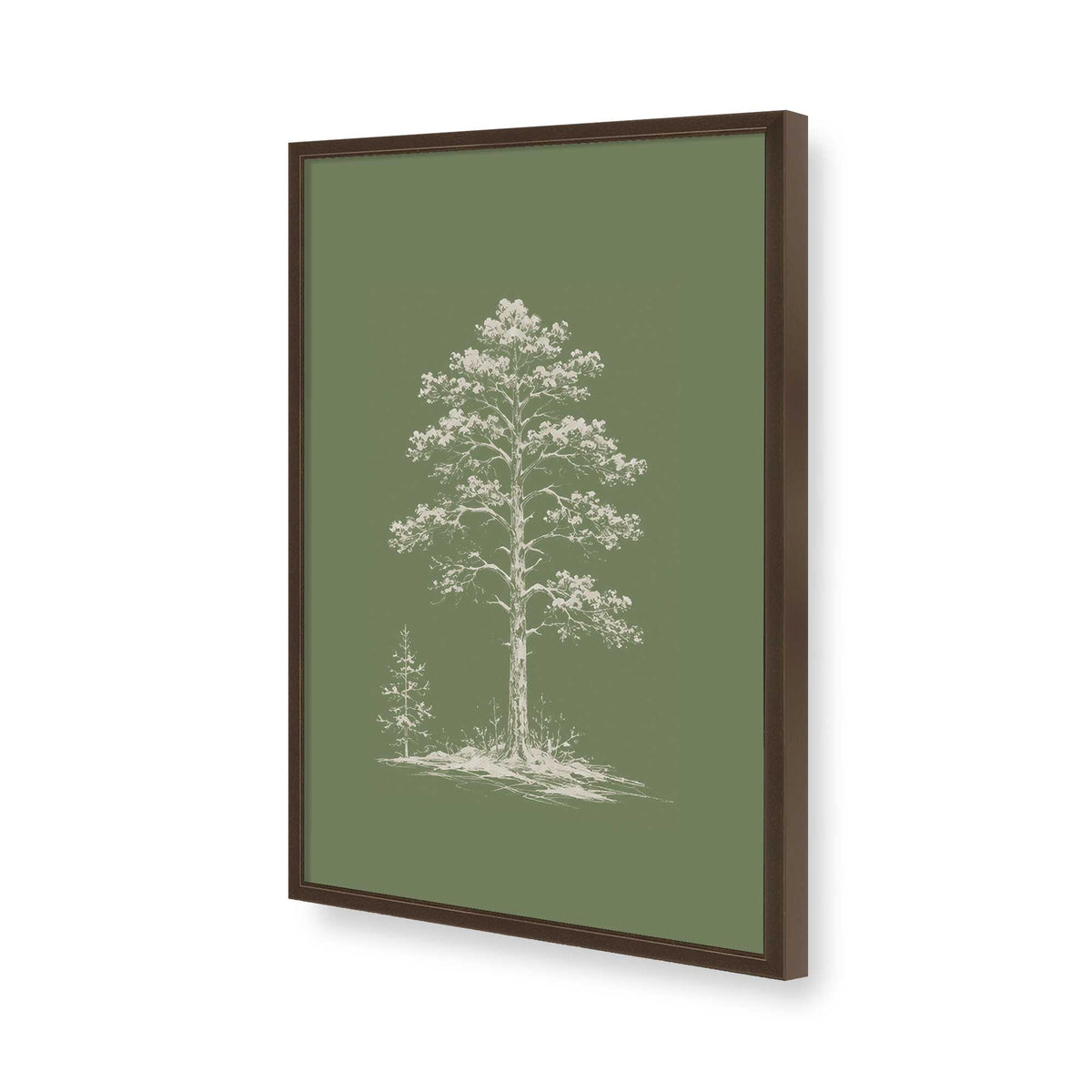 [Color:Brown], Picture of art in a Brown frame of the corner