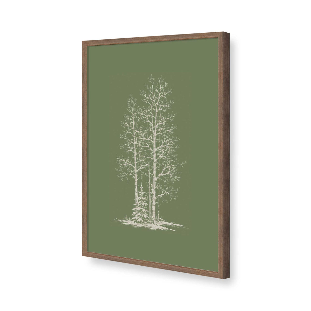 [Color:Walnut], Picture of art in a Walnut frame of the corner