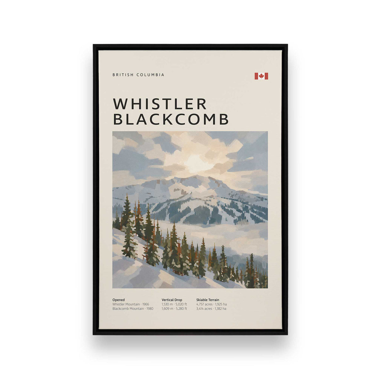 Canadian Powder Day Trio, Set of 3 Canvas Prints